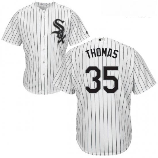 Mens Majestic Chicago White Sox 35 Frank Thomas Replica White Home Cool Base MLB Jersey