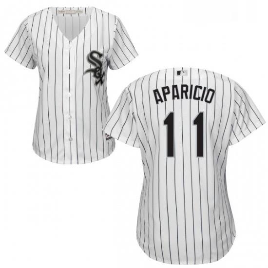 Womens Majestic Chicago White Sox 11 Luis Aparicio Authentic White Home Cool Base MLB Jersey