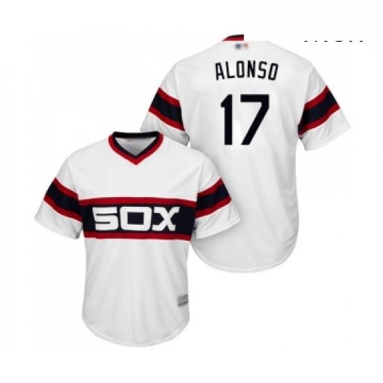 Mens Chicago White Sox 17 Yonder Alonso Replica White 2013 Alternate Home Cool Base Baseball Jersey