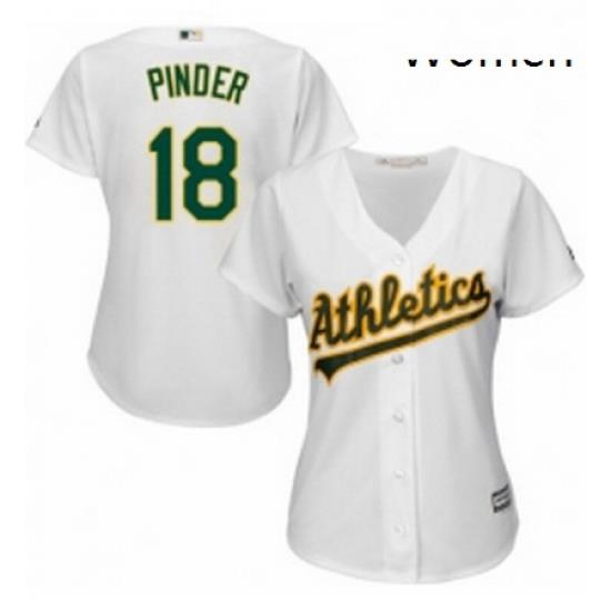 Womens Majestic Oakland Athletics 18 Chad Pinder Replica White Home Cool Base MLB Jersey