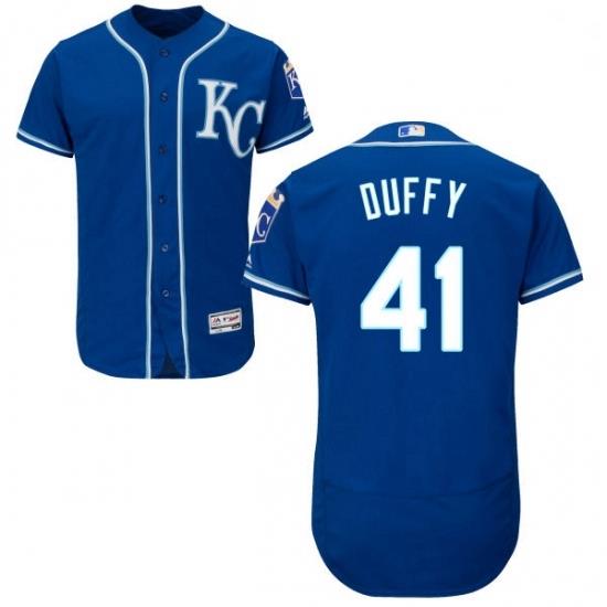 Mens Majestic Kansas City Royals 41 Danny Duffy Blue Flexbase Authentic Collection MLB Jersey