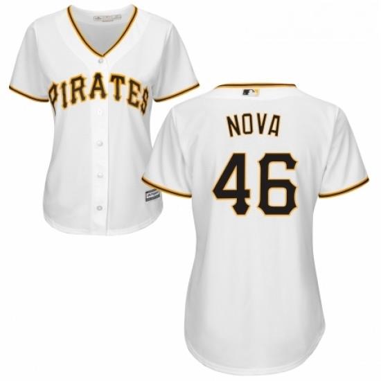 Womens Majestic Pittsburgh Pirates 46 Ivan Nova Replica White Home Cool Base MLB Jersey