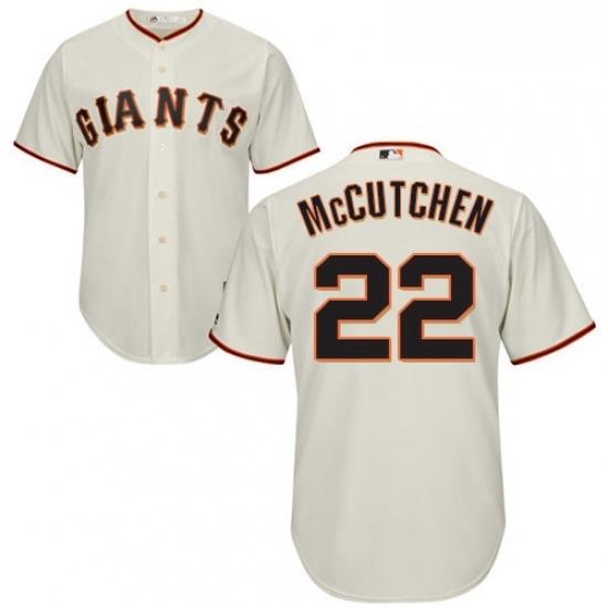 Youth Majestic San Francisco Giants 22 Andrew McCutchen Authentic Cream Home Cool Base MLB Jersey