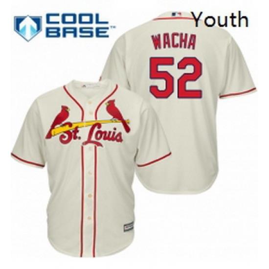 Youth Majestic St Louis Cardinals 52 Michael Wacha Replica Cream Alternate Cool Base MLB Jersey