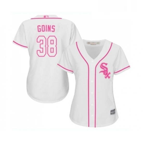 Womens Chicago White Sox 38 Ryan Goins Replica White Fashion Cool Base Baseball Jersey