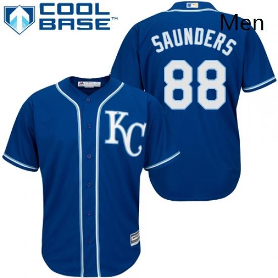 Mens Majestic Kansas City Royals 88 Michael Saunders Replica Blue Alternate 2 Cool Base MLB Jersey