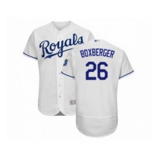 Mens Kansas City Royals 26 Brad Boxberger White Flexbase Authentic Collection Baseball Jersey