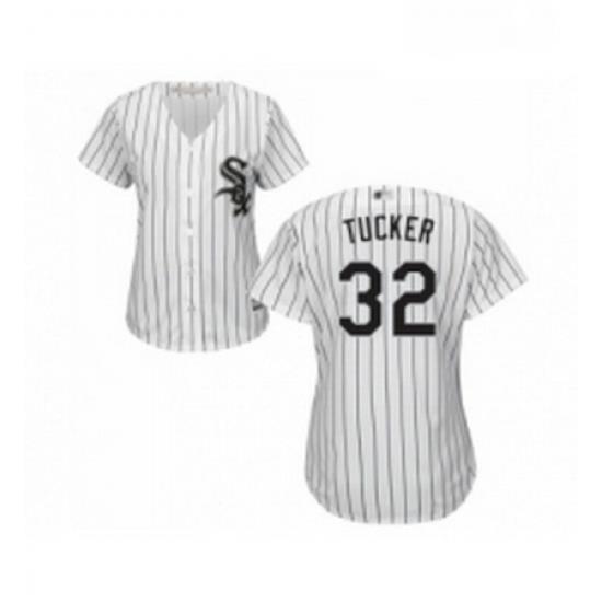 Womens Chicago White Sox 32 Preston Tucker Replica White Home Cool Base Baseball Jersey