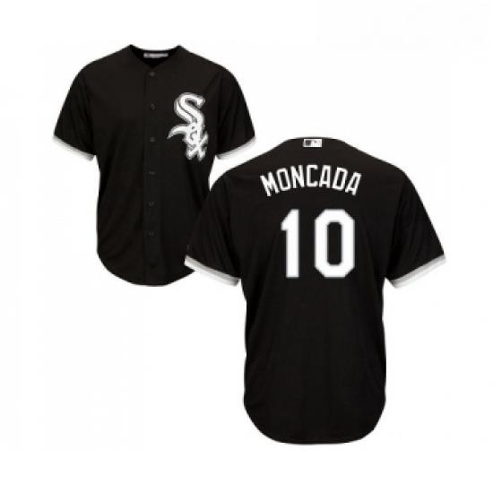 Youth Majestic Chicago White Sox 10 Yoan Moncada Replica Black Alternate Home Cool Base MLB Jerseys