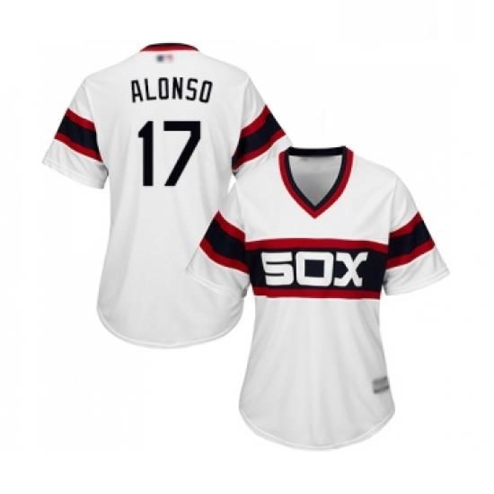 Womens Chicago White Sox 17 Yonder Alonso Replica White 2013 Alternate Home Cool Base Baseball Jersey