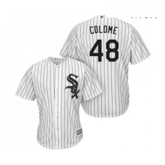 Mens Chicago White Sox 48 Alex Colome Replica White Home Cool Base Baseball Jersey