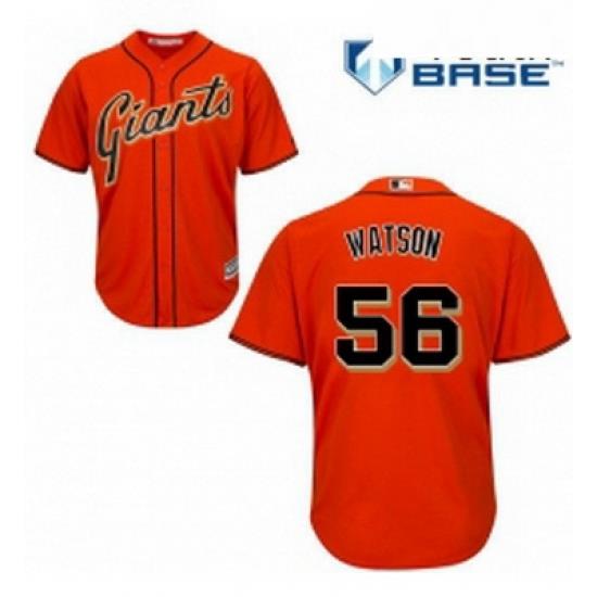 Youth Majestic San Francisco Giants 56 Tony Watson Authentic Orange Alternate Cool Base MLB Jersey