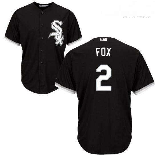 Mens Majestic Chicago White Sox 2 Nellie Fox Replica Black Alternate Home Cool Base MLB Jersey