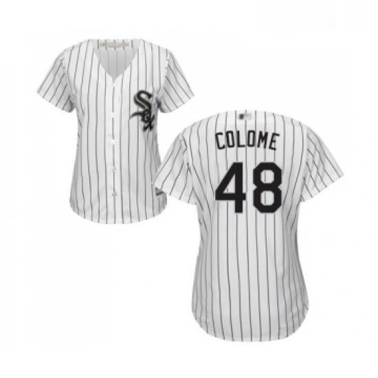 Womens Chicago White Sox 48 Alex Colome Replica White Home Cool Base Baseball Jersey