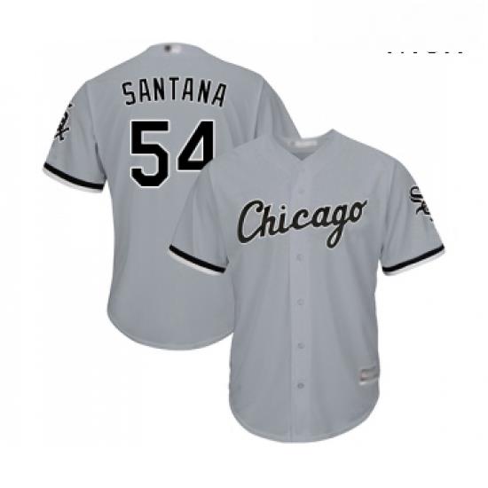 Mens Chicago White Sox 54 Ervin Santana Replica Grey Road Cool Base Baseball Jersey