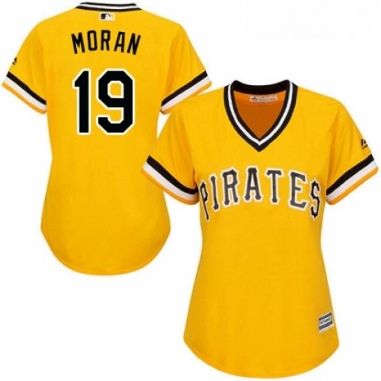 Womens Majestic Pittsburgh Pirates 19 Colin Moran Authentic Gold Alternate Cool Base MLB Jersey