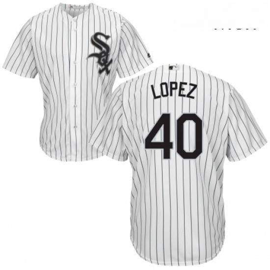 Mens Majestic Chicago White Sox 40 Reynaldo Lopez Replica White Home Cool Base MLB Jersey