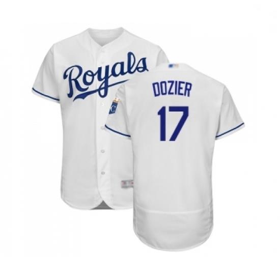 Mens Kansas City Royals 17 Hunter Dozier White Flexbase Authentic Collection Baseball Jersey