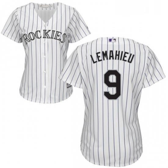 Womens Majestic Colorado Rockies 9 DJ LeMahieu Replica White Home Cool Base MLB Jersey