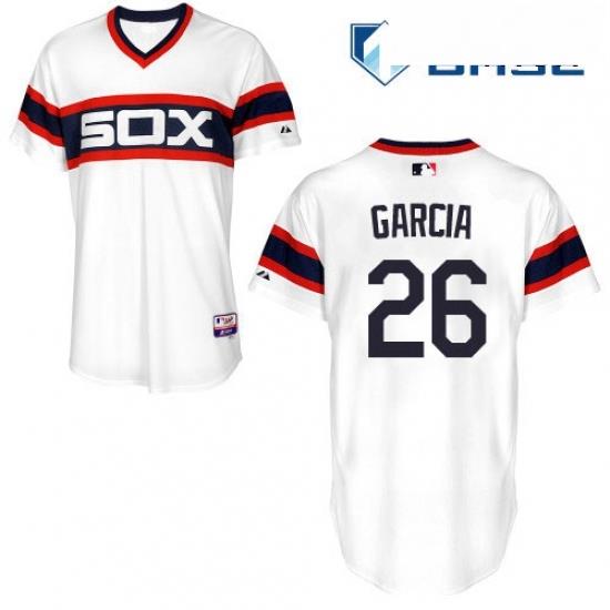 Mens Majestic Chicago White Sox 26 Avisail Garcia Replica White 2013 Alternate Home Cool Base MLB Jersey