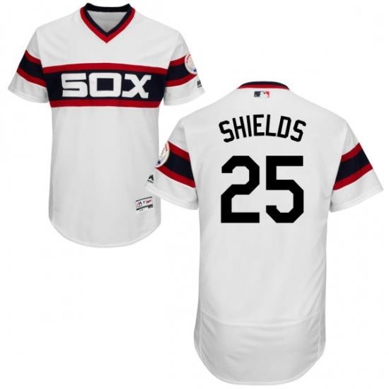 Mens Majestic Chicago White Sox 33 James Shields White Alternate Flex Base Authentic Collection MLB Jersey