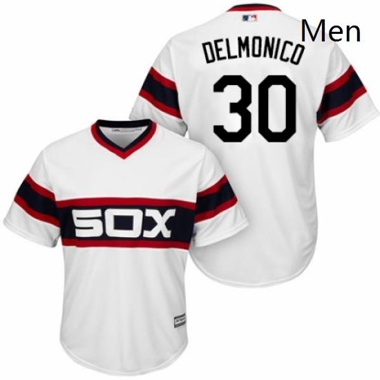 Mens Majestic Chicago White Sox 30 Nicky Delmonico Replica White 2013 Alternate Home Cool Base MLB Jersey