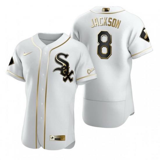 Chicago White Sox 8 Bo Jackson White Nike Mens Authentic Golden Edition MLB Jersey