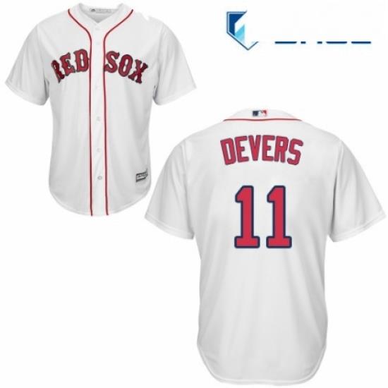 Youth Majestic Boston Red Sox 11 Rafael Devers Replica White Home Cool Base MLB Jersey