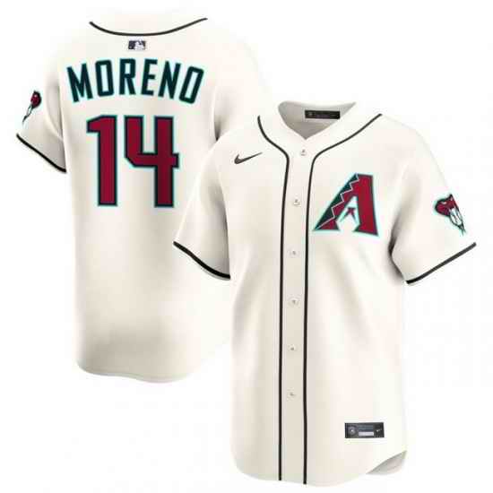 Men Arizona Diamondbacks Nike Home Limited Jersey Cream Moreno Gabriel 14