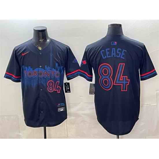 Men Toronto Blue Jays  84 Dylan Cease Navy 2024 City Connect Limited Stitched Baseball Jersey