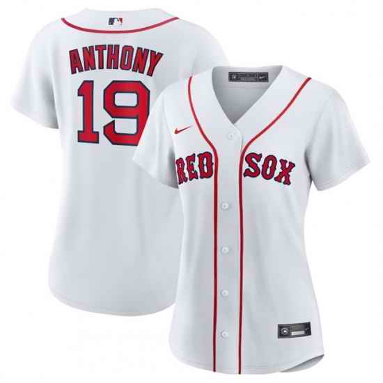 Women Boston Red Sox 19 Roman Anthony White Cool Base Stitched Jersey