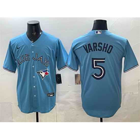 Men Toronto Blue Jays  5 Daulton Varsho Light Blue 2025 Cool Base Stitched Baseball Jersey