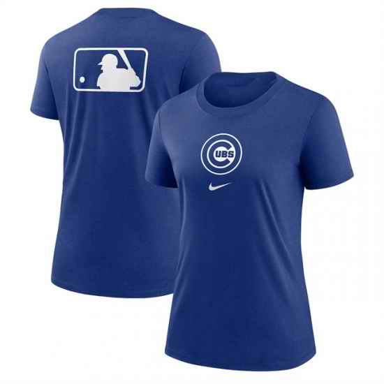 Women Chicago Cubs Royal Early Work Tri Blend Dri FIT T Shirt