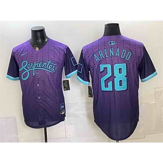 Men Arizona Diamondbacks  28 Nolan Arenado Purple 2025 City Connect Limited Stitched Baseball Jersey