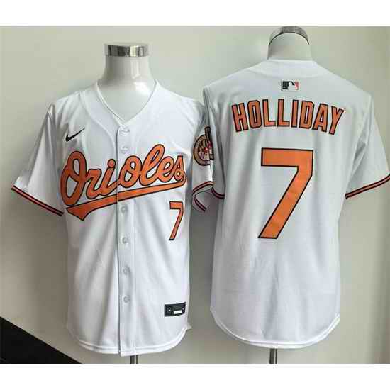 Men Baltimore Orioles  7 Jackson Holliday White 2025 Home Limited Stitched Baseball Jersey