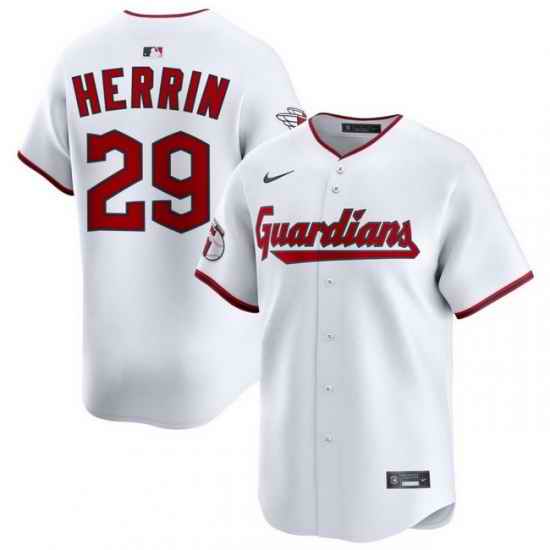 Men Cleveland Guardians Nike White Home Limited Jersey Herrin Tim 29