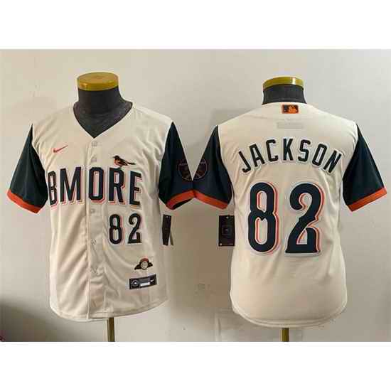 Youth Baltimore Orioles 82 Jeremiah Jackson Natural 2026 City Connect Stadium Stitched Baseball Jersey