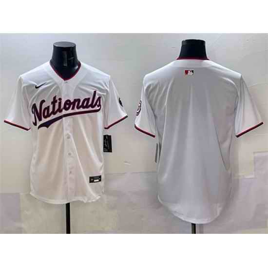 Men Washington Nationals Blank White Limited Stitched Baseball Jersey