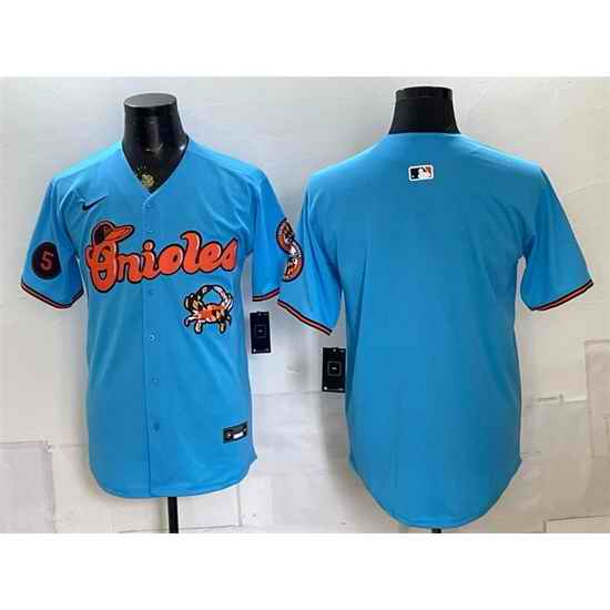 Men Baltimore Orioles Blank Blue With Patch Vapor Premier Limited Stitched Baseball Jersey