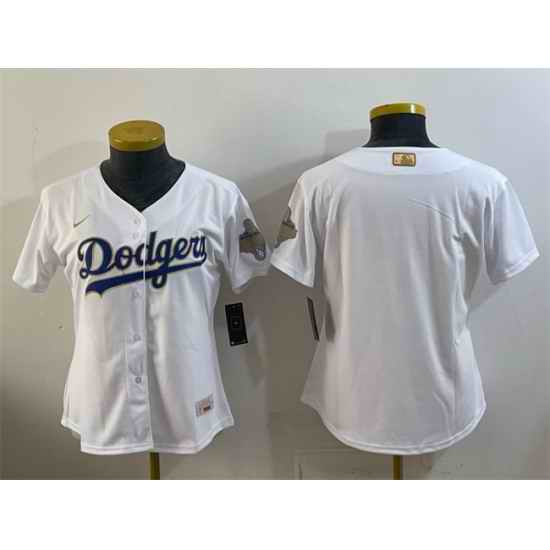 Youth Los Angeles Dodgers Blank White 2026 Gold Collection Stadium Stitched Baseball Jersey