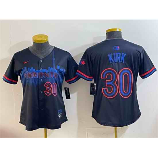 Youth Toronto Blue Jays 30 Alejandro Kirk Navy 2024 City Connect Limited Stitched Baseball Jersey