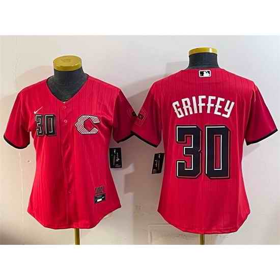 Youth Cincinnati Reds 30 Ken Griffey Jr Red 2026 City Connect Stadium Stitched Baseball Jersey