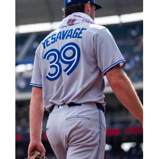 Men Toronto Blue Jay Trey Yesavage #39 Gray Stitched Baseball Jersey