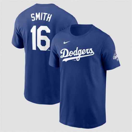 Men Los Angeles Dodgers 16 Will Smith Royal 2025 World Series Champions Name  26 Number T Shirt