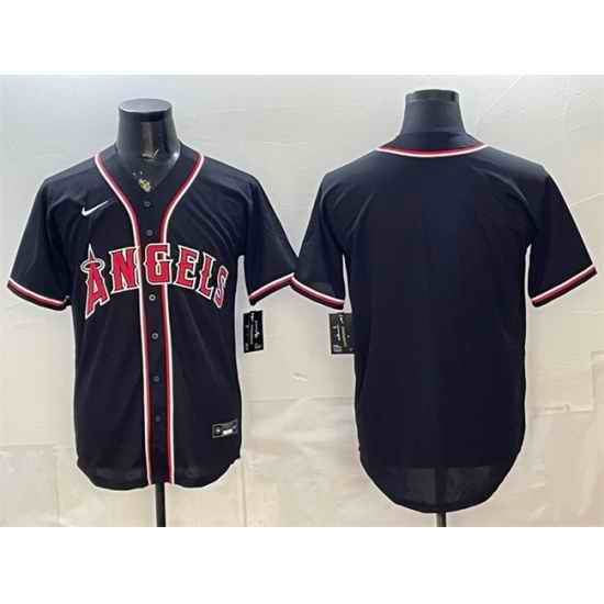 Men Los Angeles Angels Blank 2026 Fashion Replica Black Out Stitched Baseball Jersey
