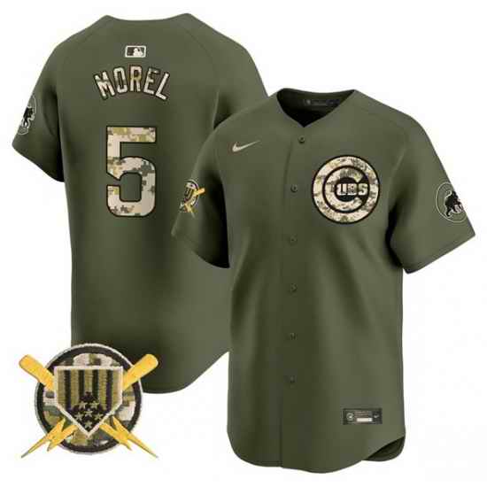 Men Chicago Cubs 5 Christopher Morel Green Armed Forces Day Vapor Limited Stitched Baseball Jersey