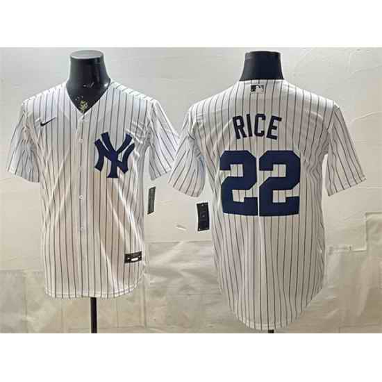 Men New York Yankees  22 Ben Rice White Home Stitched Baseball Jersey