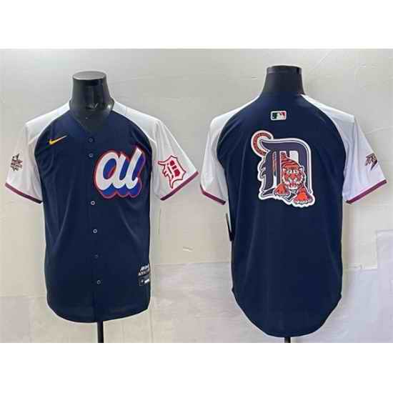 Men American League Detroit Tigers Team Big Logo Navy Alternate 2025 All Star Edition Limited Stitched Baseball Jersey 283