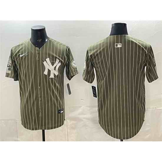 Men New York Yankees Blank Olive 2026 Armed Forces Day Salute To Service Stitched Baseball Jersey