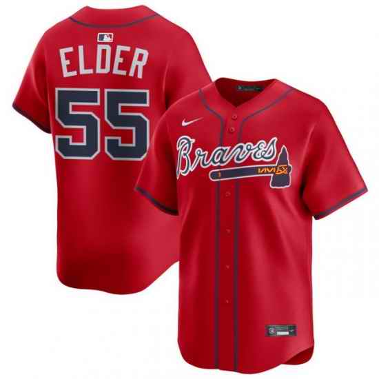 Men Atlanta Braves Nike Alternate Limited Jersey Red Elder Bryce 55